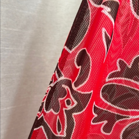 Vintage 90’s Floral Red Women's Pants - Picture 6 of 7